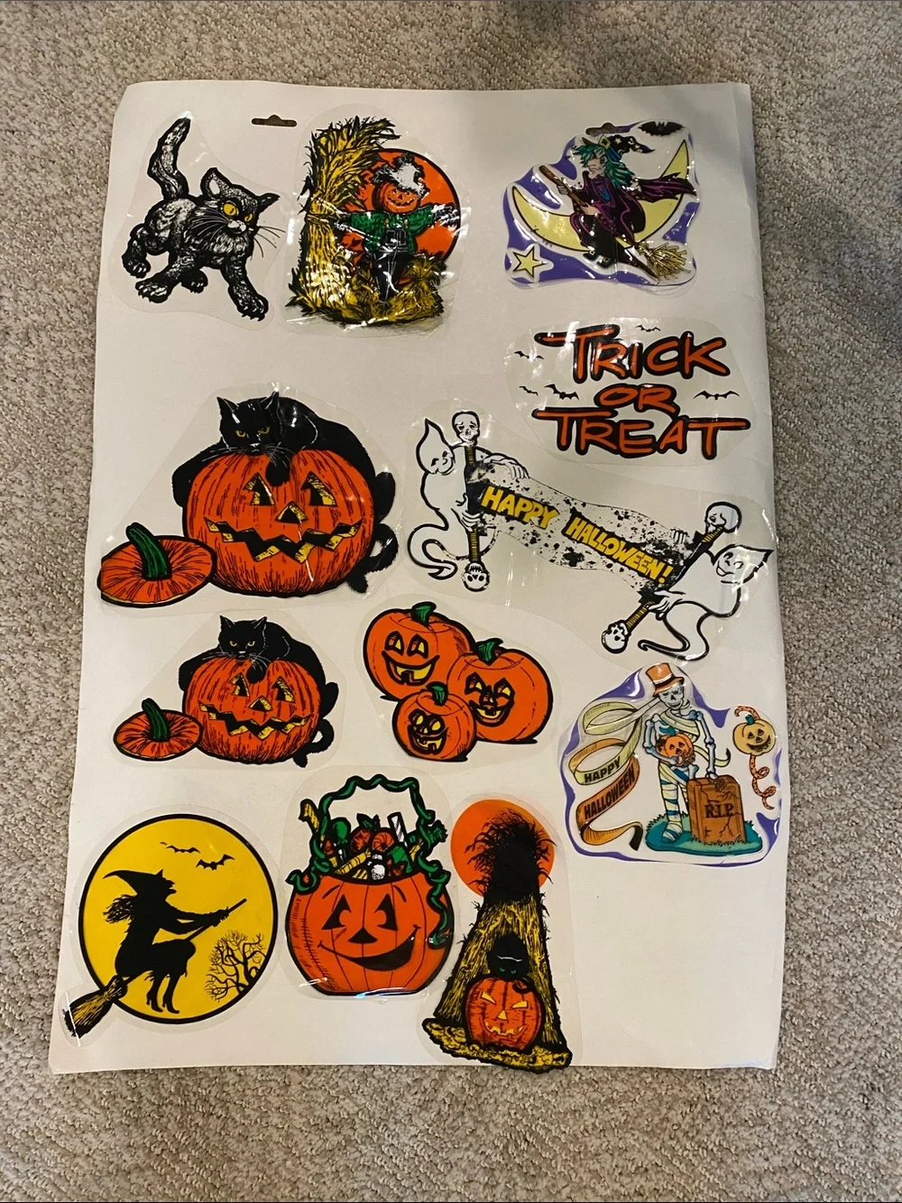 Vintage 90’s Halloween Window Clings
